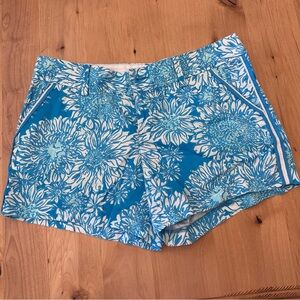 Lilly Pulitzer Callahan Turquoise Blue Shorts with Floral Lion Size 10